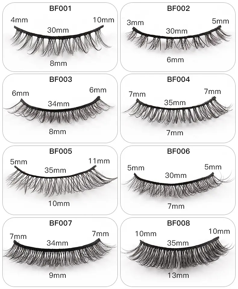 Natural 5 Pairs Curl Synthetic 6D Cat Eye False Eyelashes