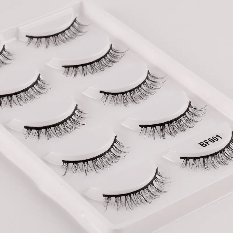 Natural 5 Pairs Curl Synthetic 6D Cat Eye False Eyelashes