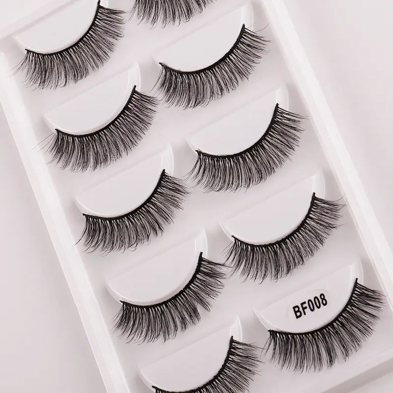 Natural 5 Pairs Curl Synthetic 6D Cat Eye False Eyelashes