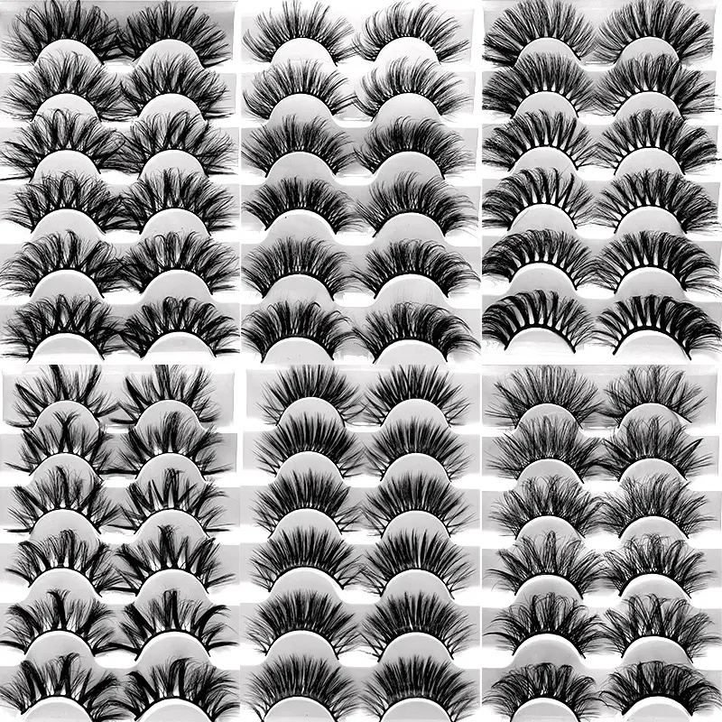 8D Natural Faux Mink False Eyelashes 6 Pairs