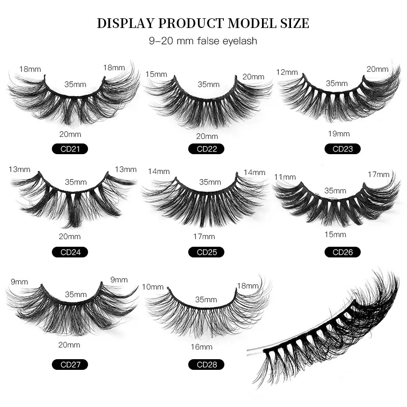 8D Natural Faux Mink False Eyelashes 6 Pairs
