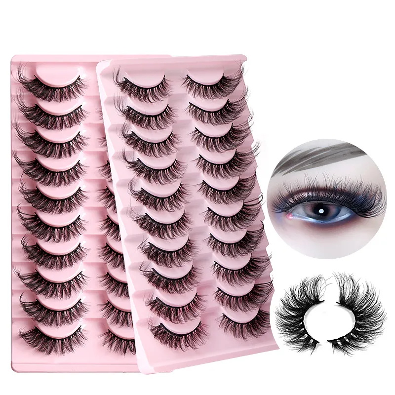 8D Thick Handmade Soft 10 Pairs False Eyelashes With Tray