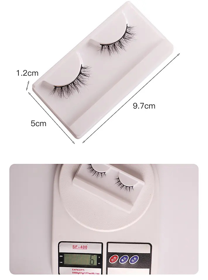 One Pair Natural Reusable Short 3D False Eyelashes