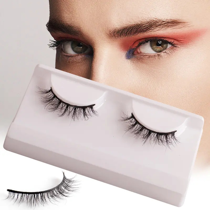 One Pair Natural Reusable Short 3D False Eyelashes