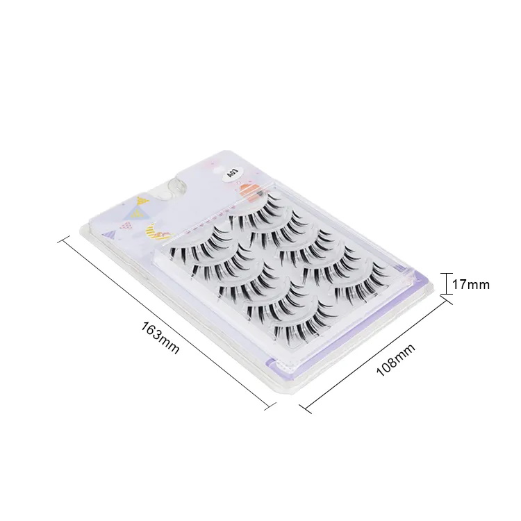 5 Pairs 3D 6D Manga Natural Look Cat Eye Lash