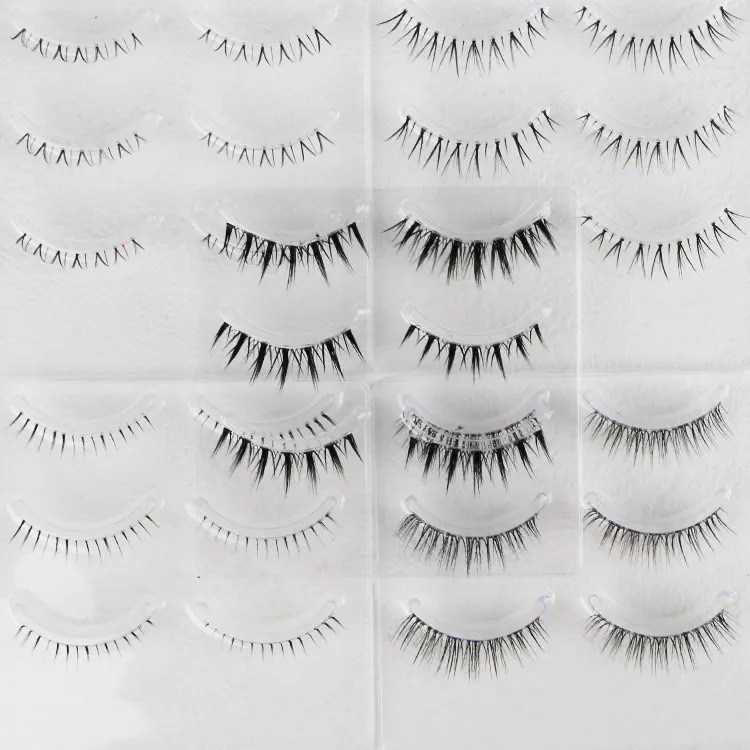 3 Pairs False Eyelashes Natural Look Clear Band 3D Faux Mink