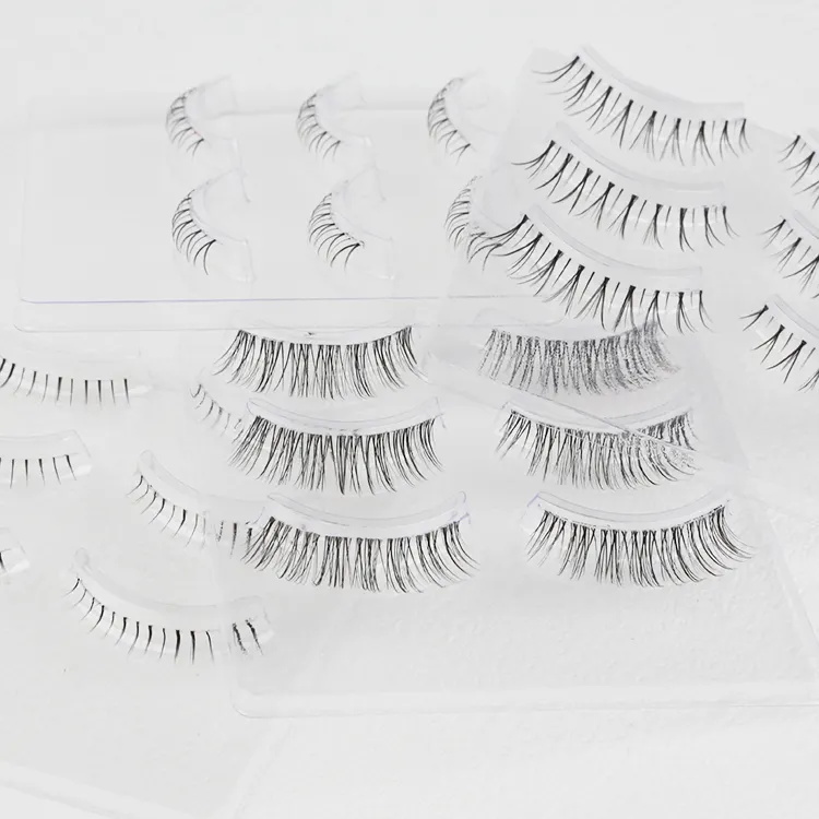 3 Pairs False Eyelashes Natural Look Clear Band 3D Faux Mink