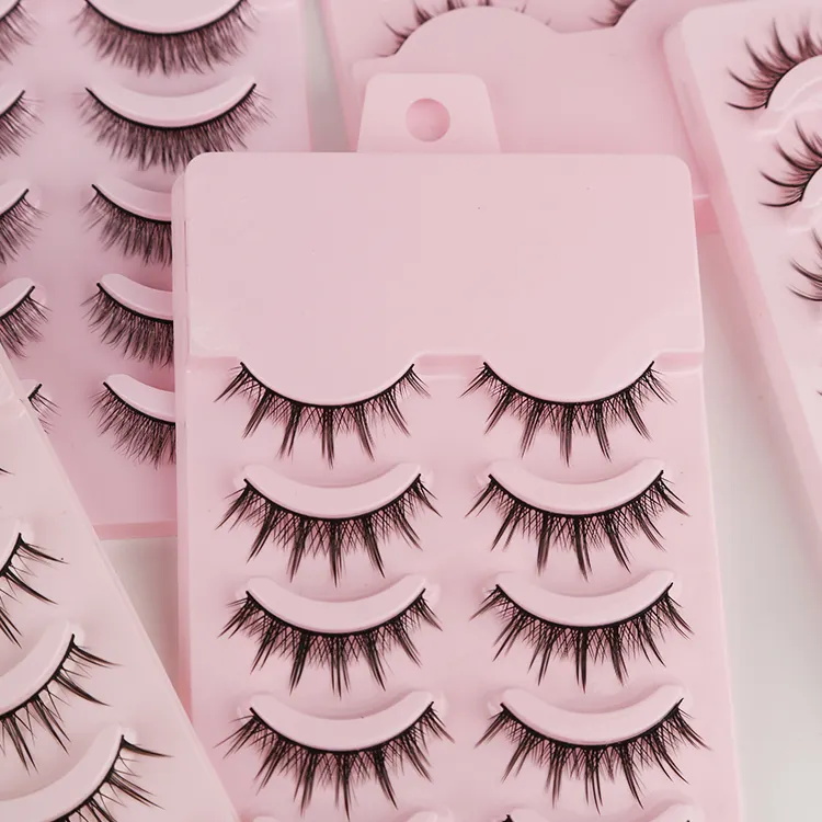 Natural look False Eyelashes Private Label With Pink Tray