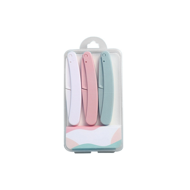 Folding 3Pcs Eyebrow Razor Safety Blade Eyebrow Trimmer Razor Set