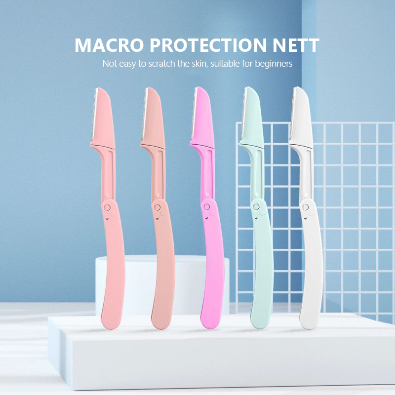 Folding 3Pcs Eyebrow Razor Safety Blade Eyebrow Trimmer Razor Set