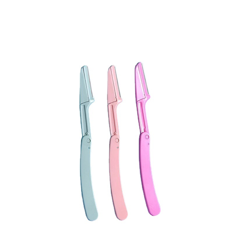 Folding 3Pcs Eyebrow Razor Safety Blade Eyebrow Trimmer Razor Set