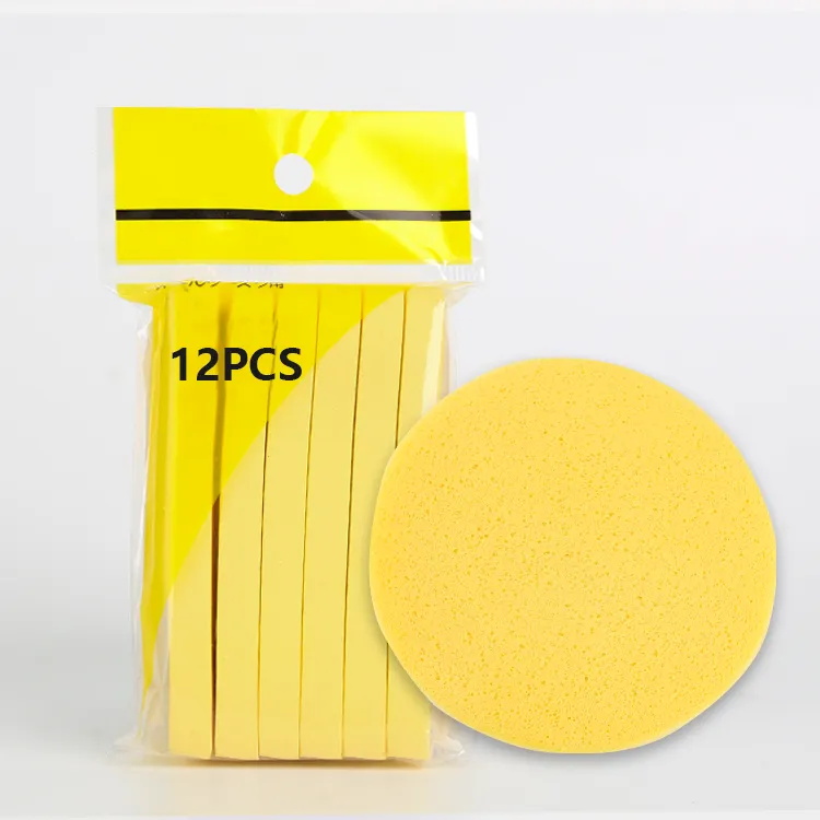 12Pcs/Bag PVA Dry Strips Facial Sponge Compressed Face Washing Puff