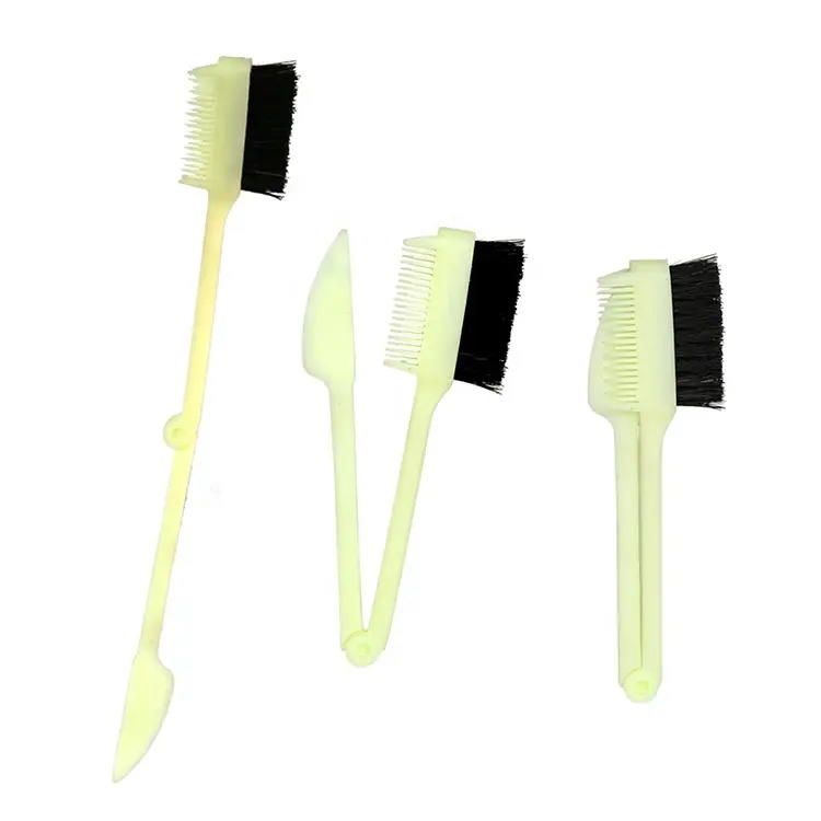 Hair Styling Tools ABS 3 in 1 Foldable Edge Brush with Comb
