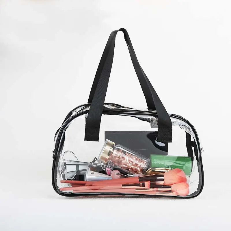 Clear Toiletry Bag Pvc Cosmetic Travel Case With Handle