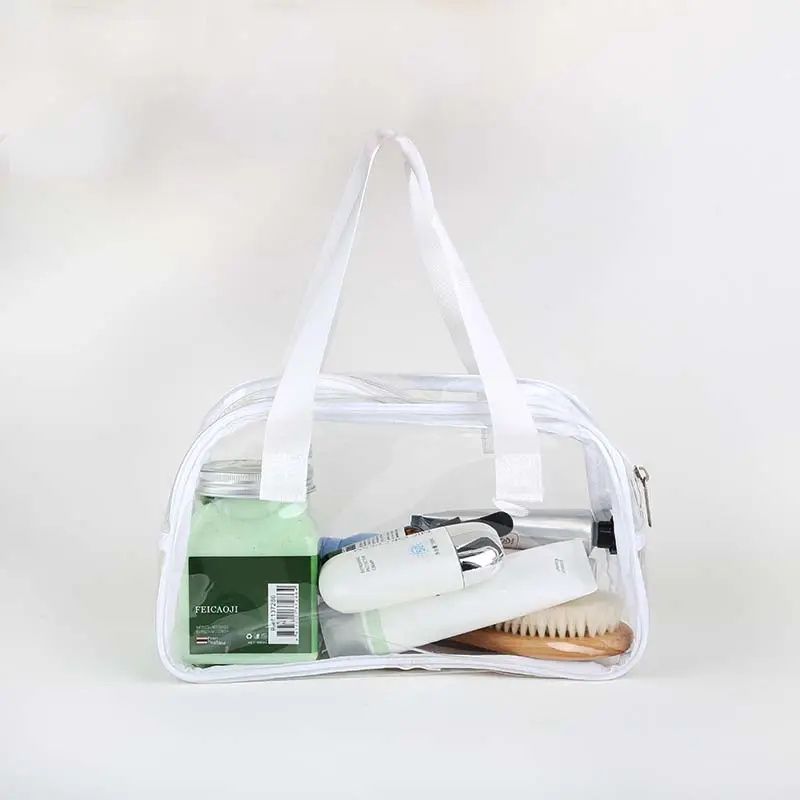 Clear Toiletry Bag Pvc Cosmetic Travel Case With Handle