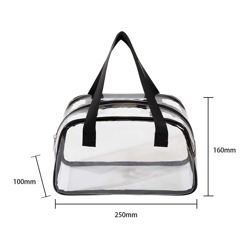 Clear Toiletry Bag Pvc Cosmetic Travel Case With Handle